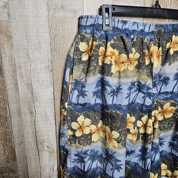 Vintage Speedo Swim Trunks Hawaiian Tropical Mesh Lined Board Shorts Size XL - Picture 2 of 9